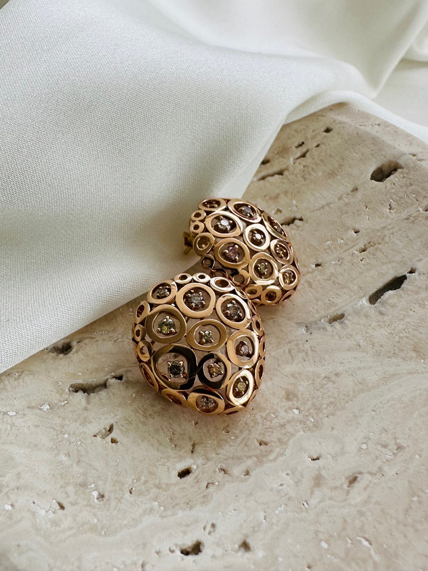 18K Rose Gold Diamond Earrings