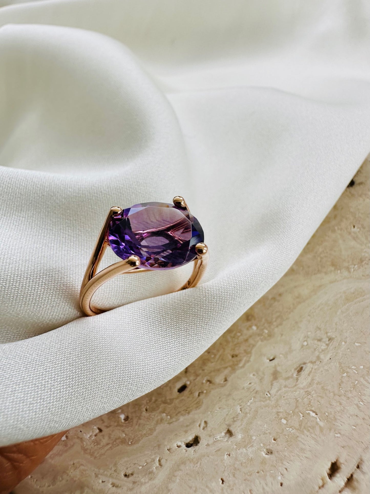 18K Rose Gold Amethyst