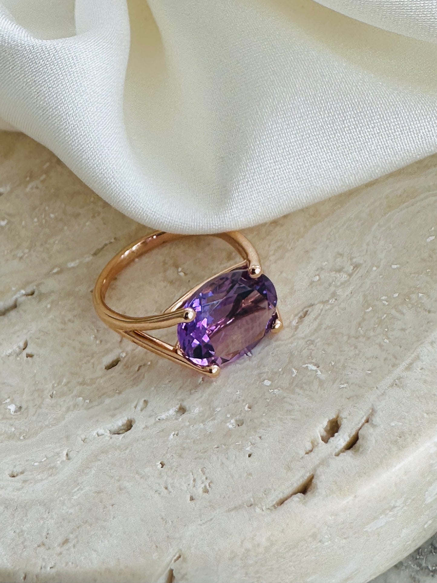 18K Rose Gold Amethyst