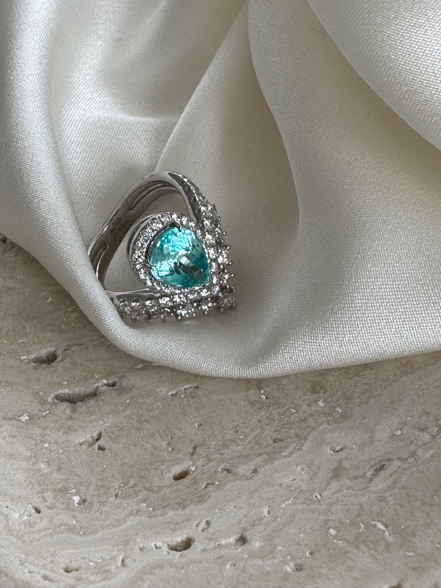 Paraiba Tourmaline and Diamond Ring