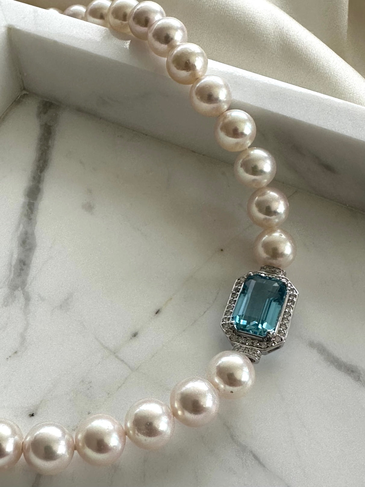 Aquamarine Akoya Pearl Necklace