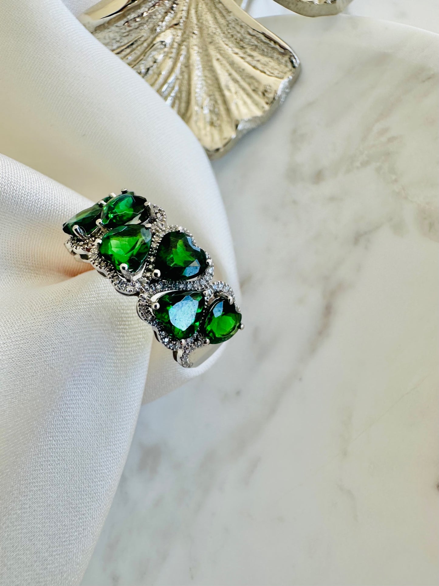 Tsavorite Garnet Diamond Ring