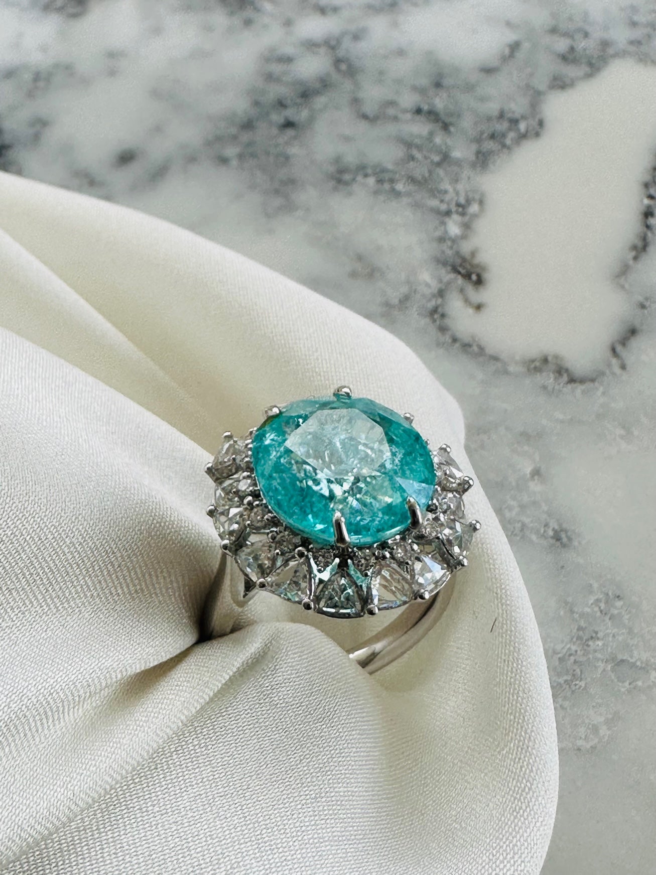 Paraiba Tourmaline Diamond Ring