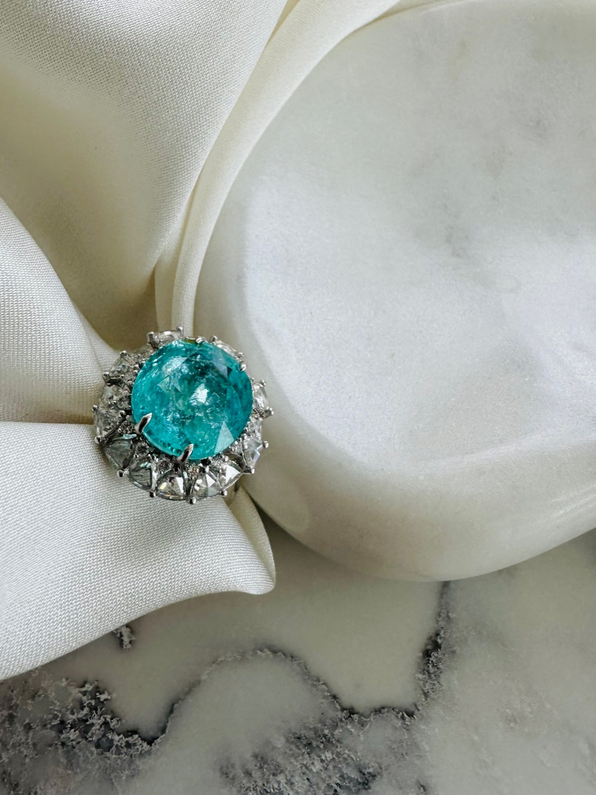 Paraiba Tourmaline Diamond Ring