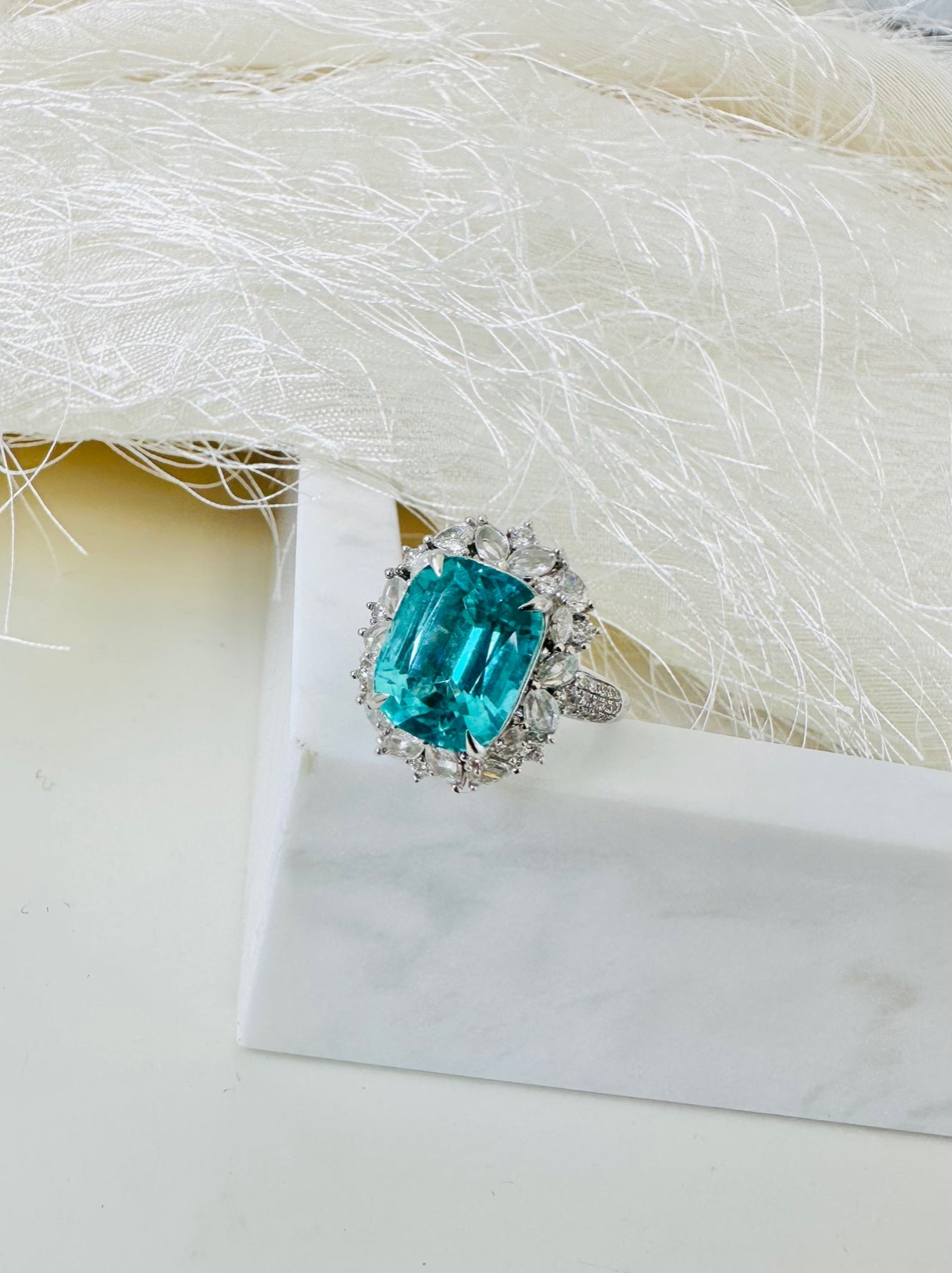 Paraiba Tourmaline Diamond Ring