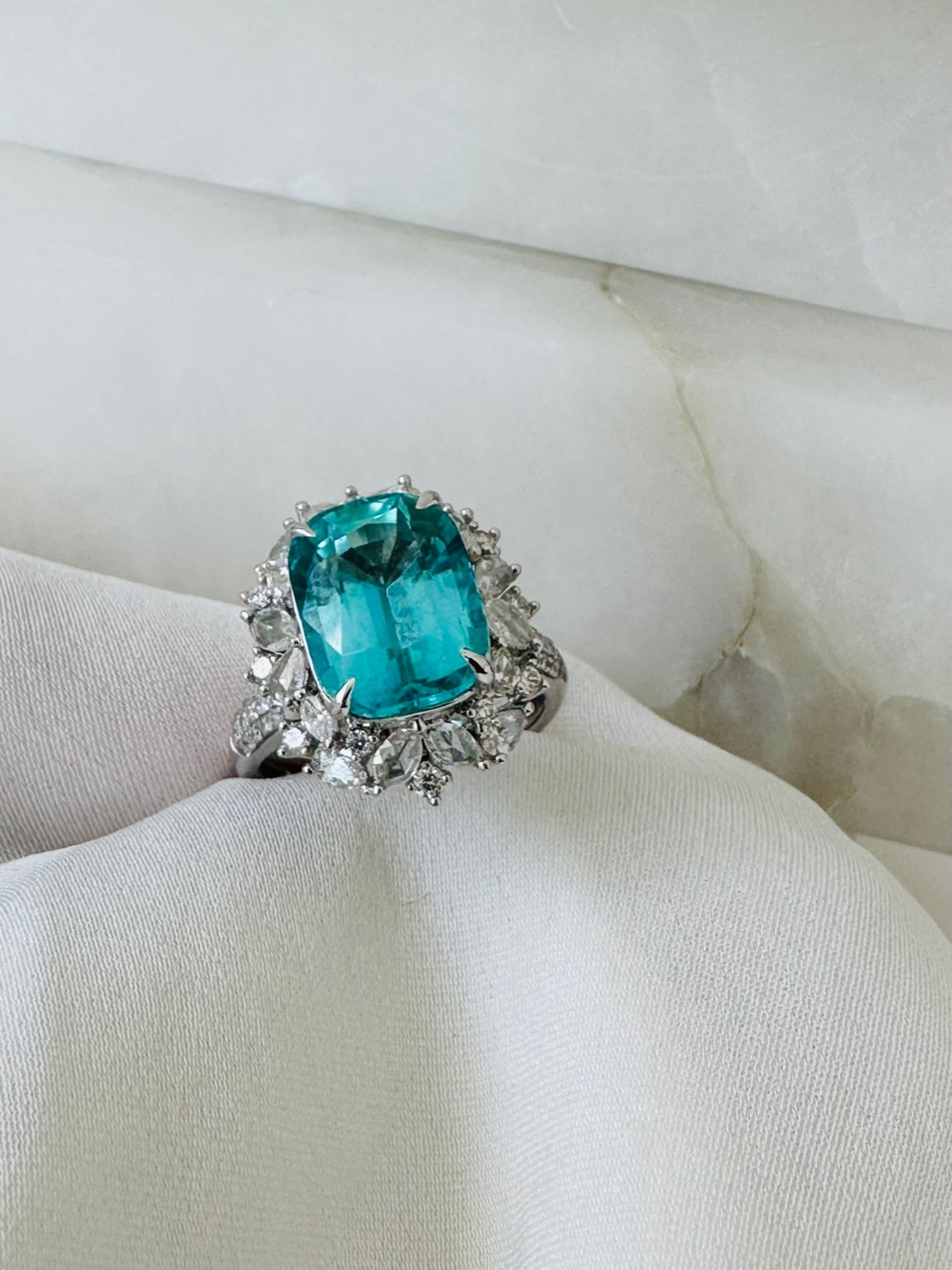 Paraiba Tourmaline Diamond Ring