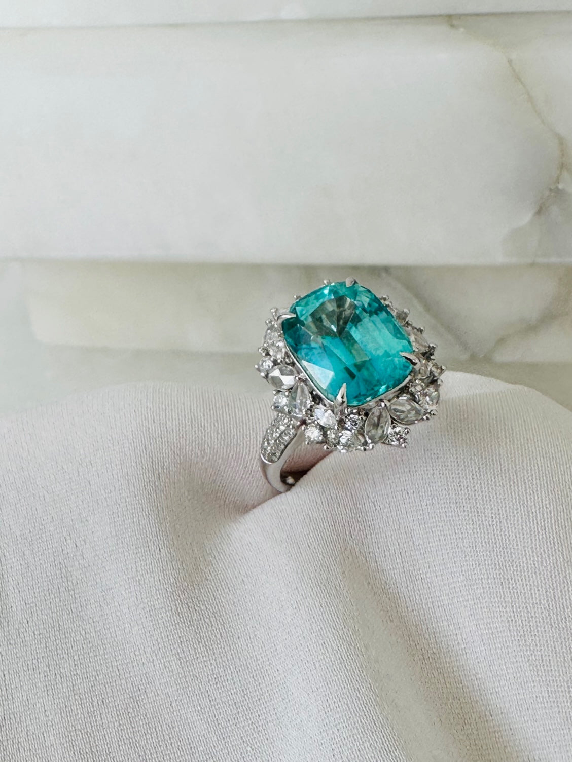 Paraiba Tourmaline Diamond Ring