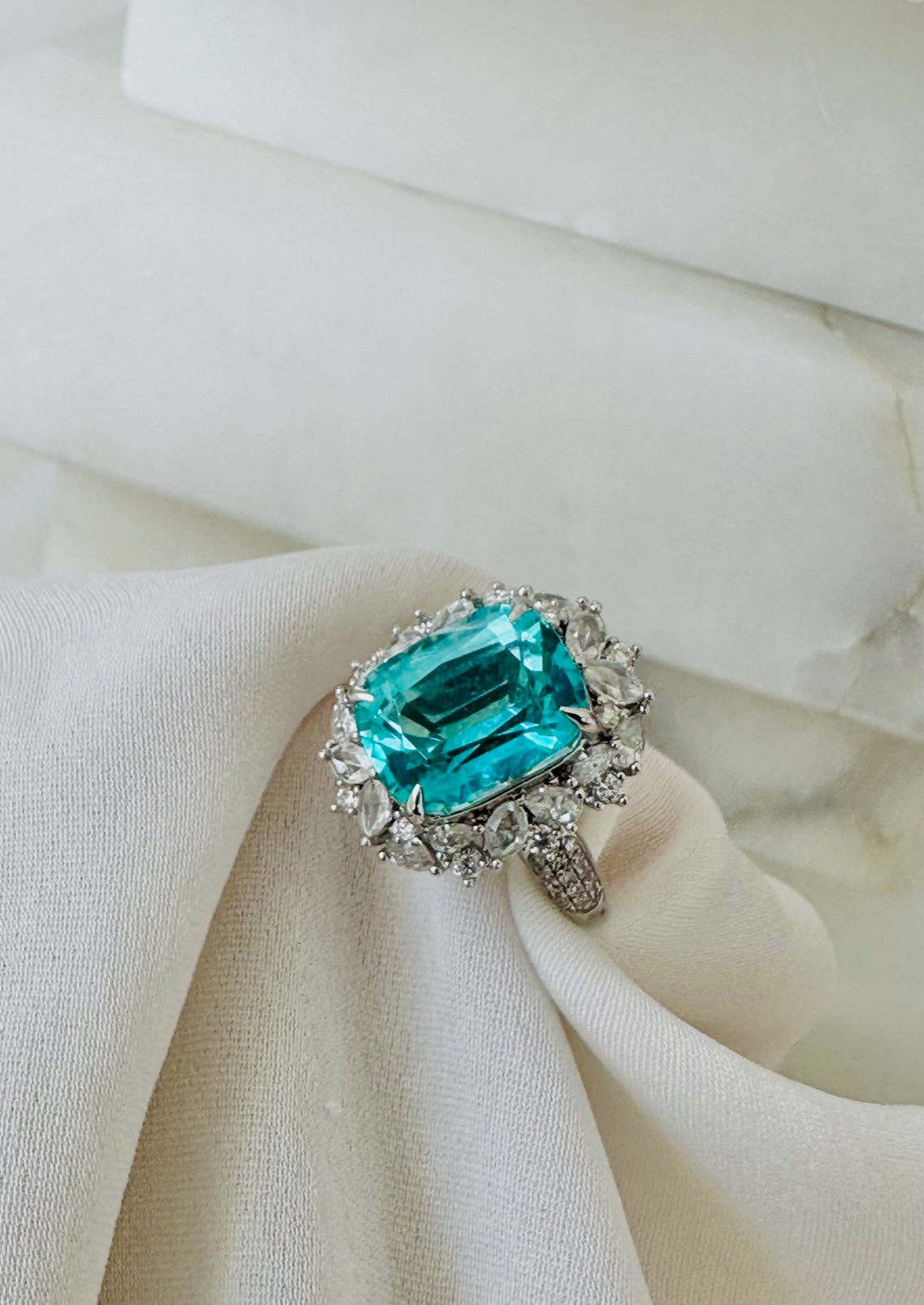 Paraiba Tourmaline Diamond Ring