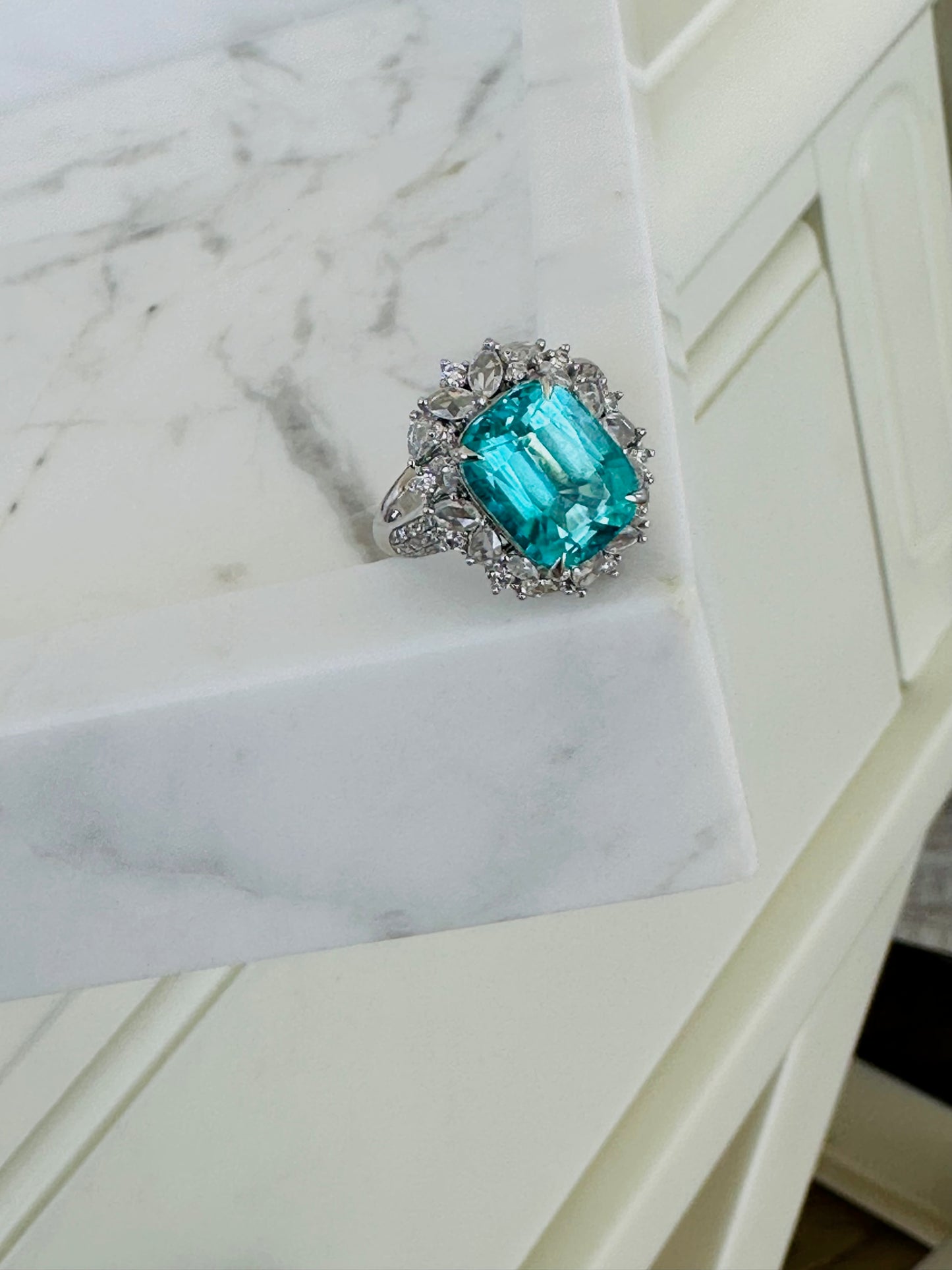 Paraiba Tourmaline Diamond Ring