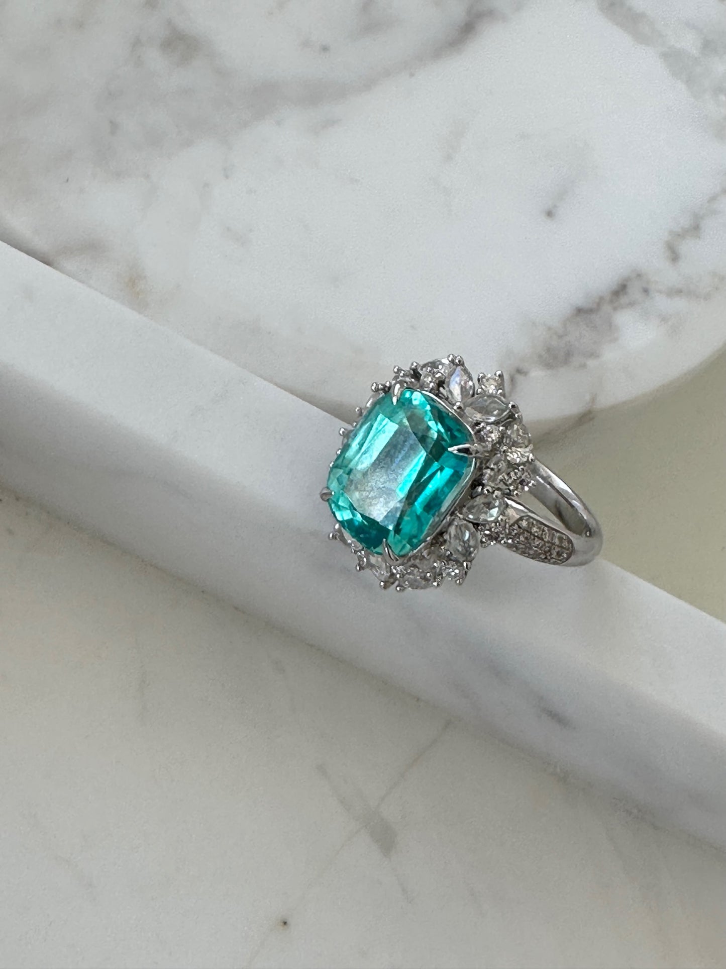 Paraiba Tourmaline Diamond Ring