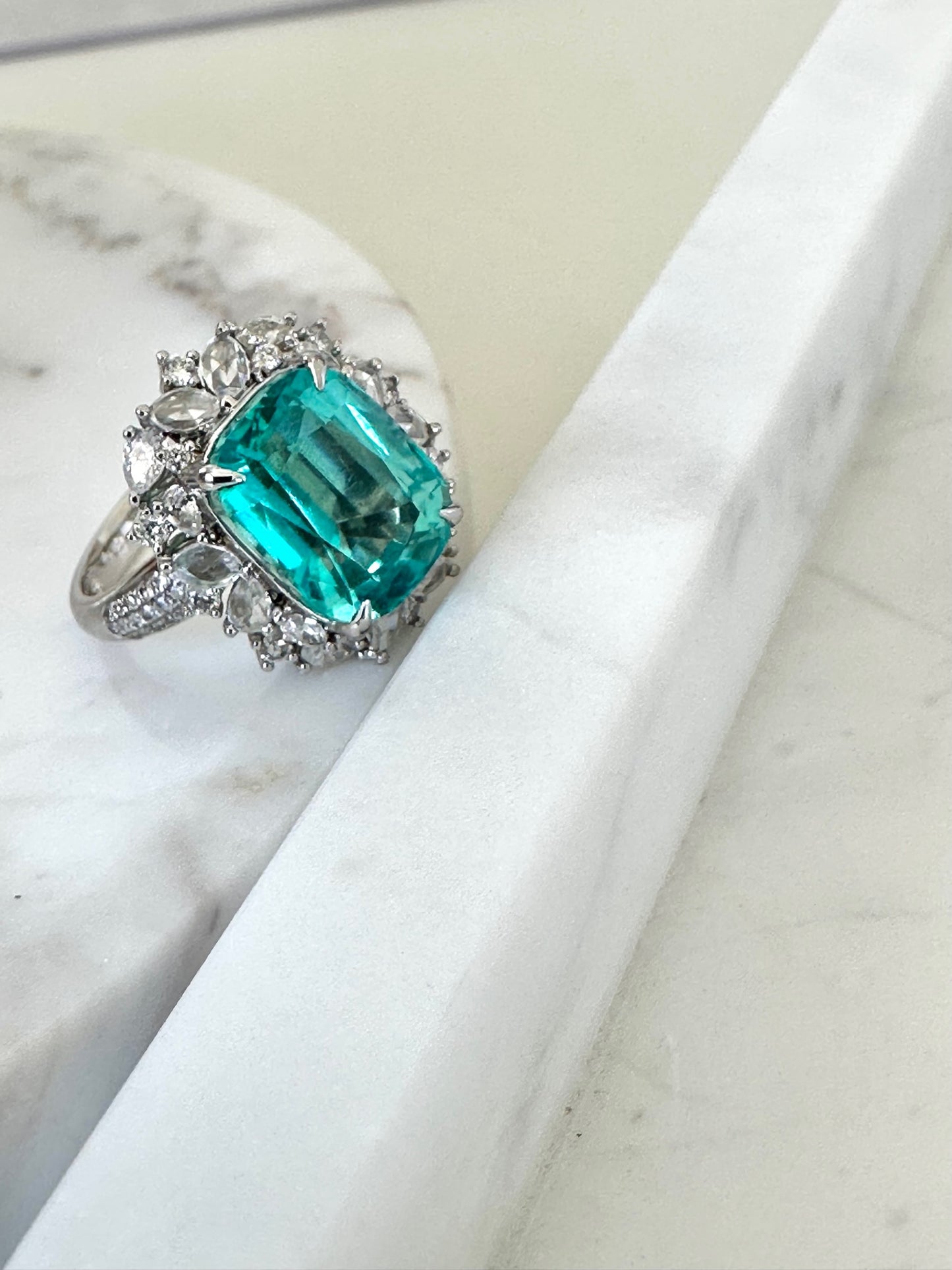 Paraiba Tourmaline Diamond Ring