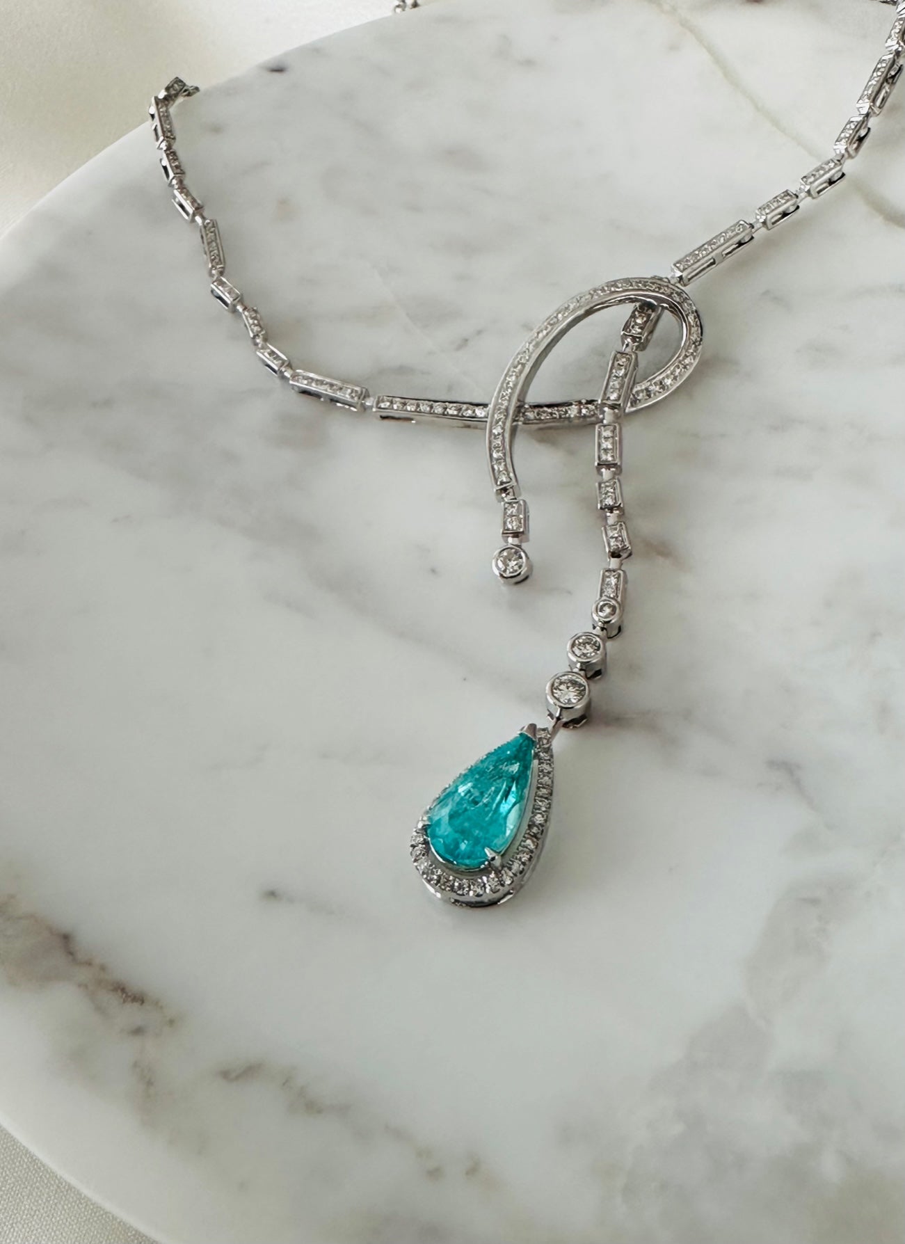 Paraiba Tourmaline Diamond Necklace