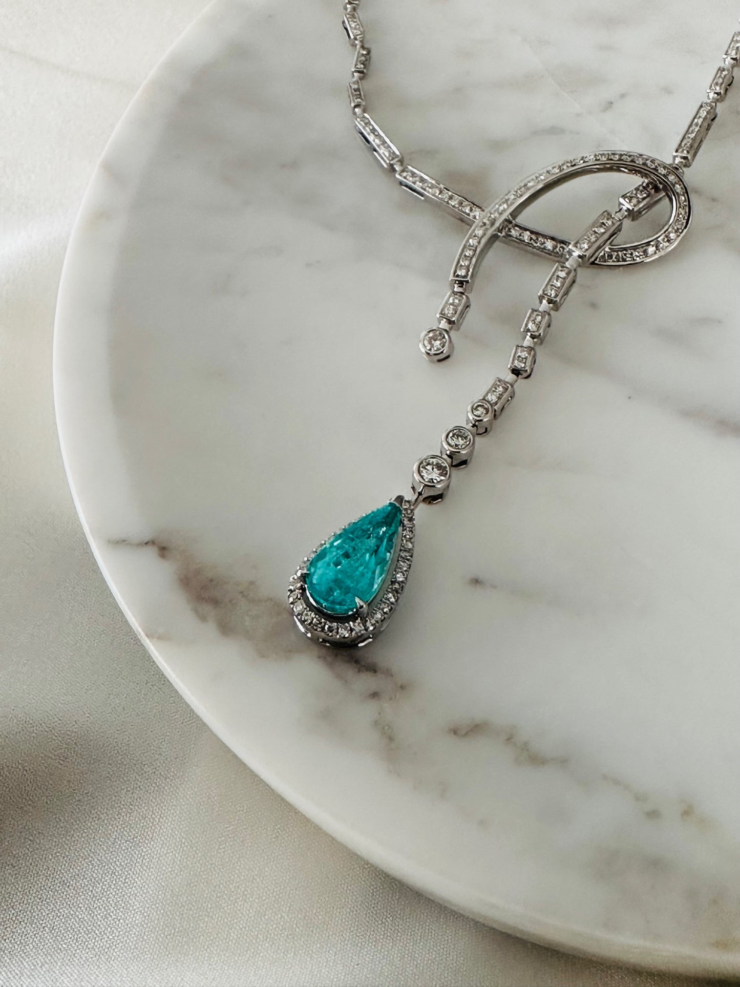 Paraiba Tourmaline Diamond Necklace