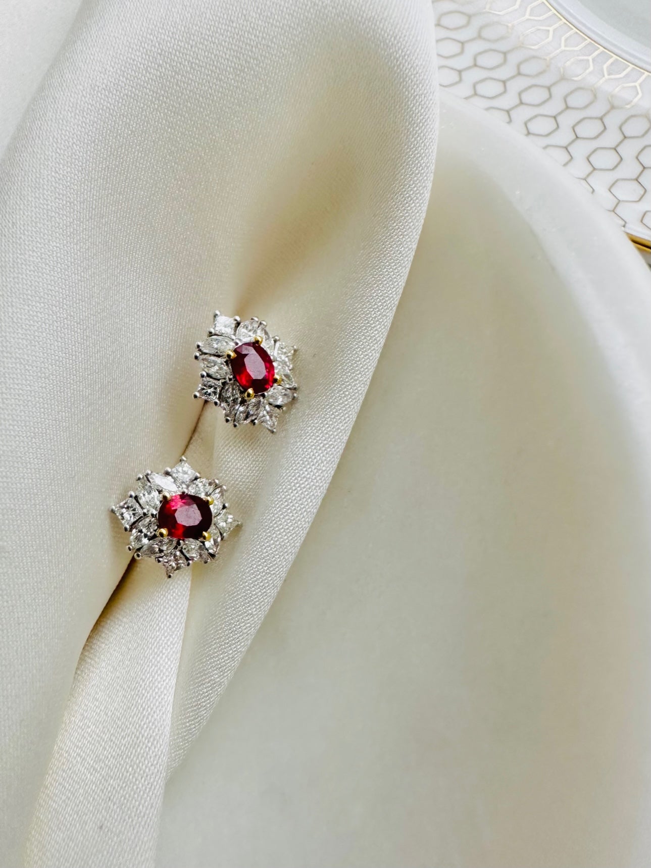 Ruby Diamond Earrings