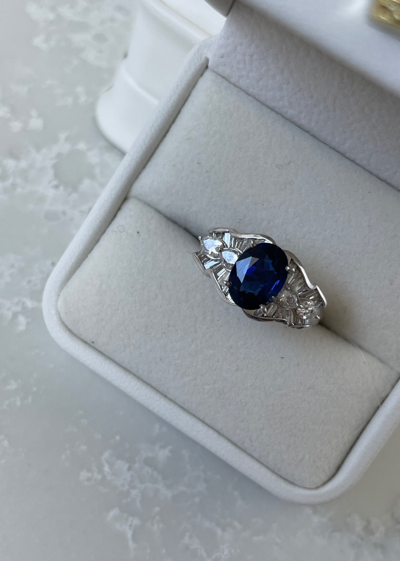 Ceylon Blue Sapphire Diamond Ring